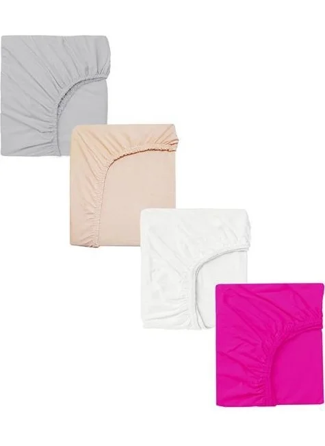 كوتن كونسيبت 4 Pieces 65 x 95 + 10 cm Mother's Side Elastic Combed Fabric Baby Sheet