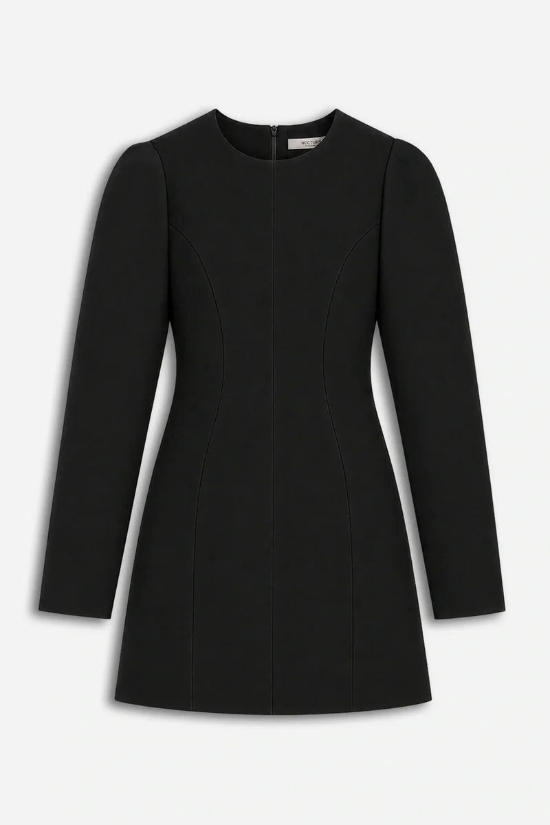 نوكتورن Balloon-Sleeve Structured Mini Dress