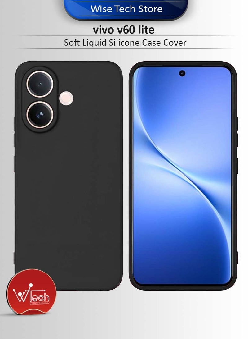 Wtech vivo V60 Lite 5G 2025 Soft Liquid Silicone Case Cover (MCRPSN) - Black - Image 1