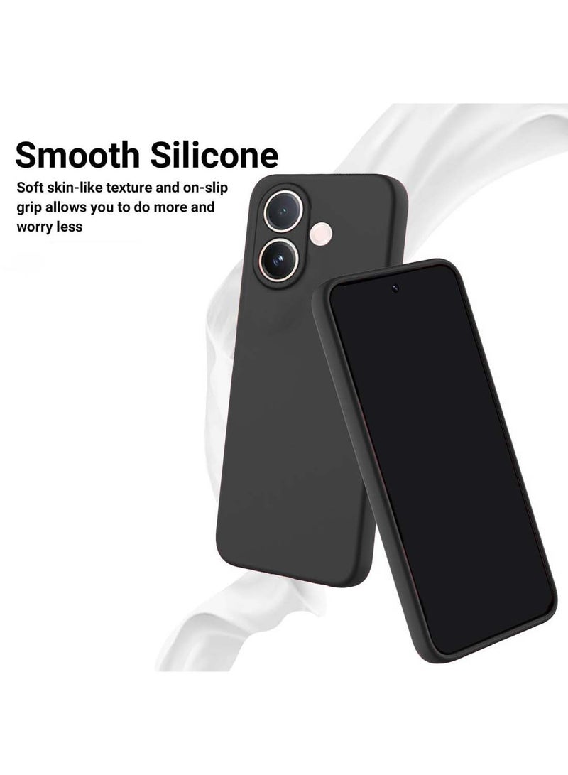 Wtech vivo V60 Lite 5G 2025 Soft Liquid Silicone Case Cover (MCRPSN) - Black - Image 3