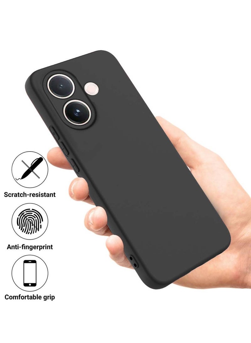 Wtech vivo V60 Lite 5G 2025 Soft Liquid Silicone Case Cover (MCRPSN) - Black - Image 2