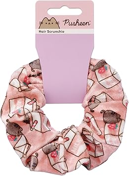 Pusheen Pusheen the Cat Pink Strawberry Milk Carton Hair Scrunchie - Image 2