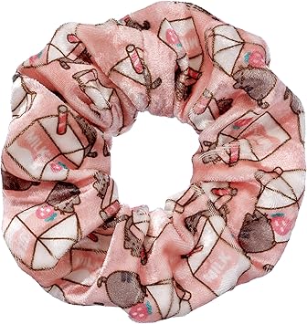 Pusheen Pusheen the Cat Pink Strawberry Milk Carton Hair Scrunchie - Image 1