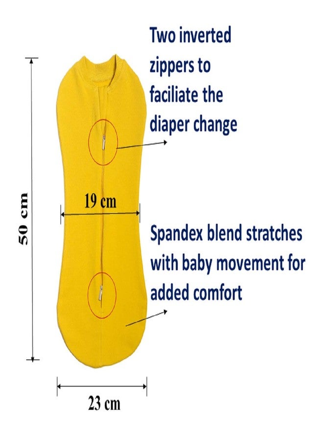 PEUBUD ® New Born Baby Zipper Swaddle Pod/Blankets/Wrap/Sleeping Sack/Bag for 0-3 Months (Pack of 2)(Blue, Orange) - Image 2