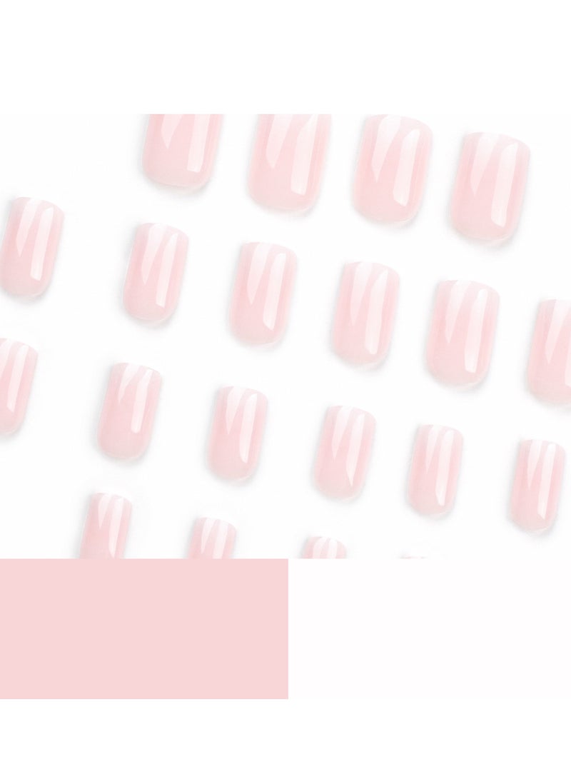 JOSQUEWNN French Tip Press on Nails,Classic French Ombre Manicure False Nails, Rectangular Nail Shape,24Pcs,Fake Acrylic Nails With Glue Kit. - Image 3