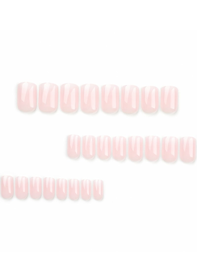 JOSQUEWNN French Tip Press on Nails,Classic French Ombre Manicure False Nails, Rectangular Nail Shape,24Pcs,Fake Acrylic Nails With Glue Kit. - Image 5