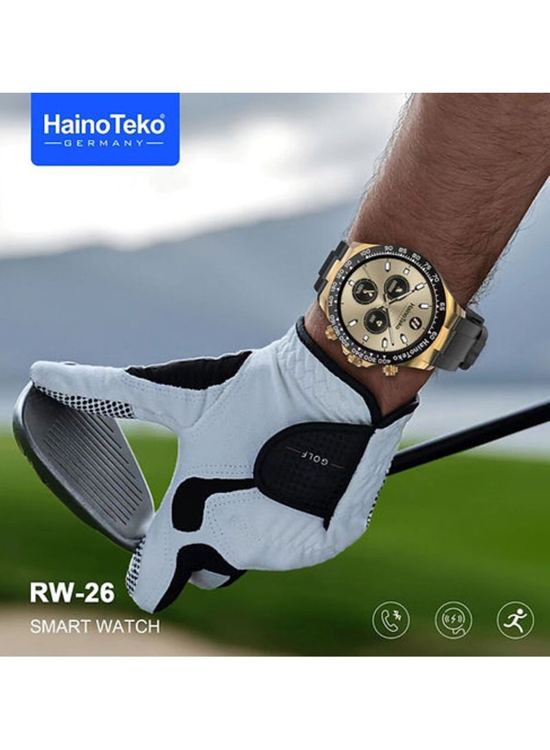 Haino Teko Germany RW 26 Round Smartwatch with stylish King Bracelet and wireless charger for mens - Image 3