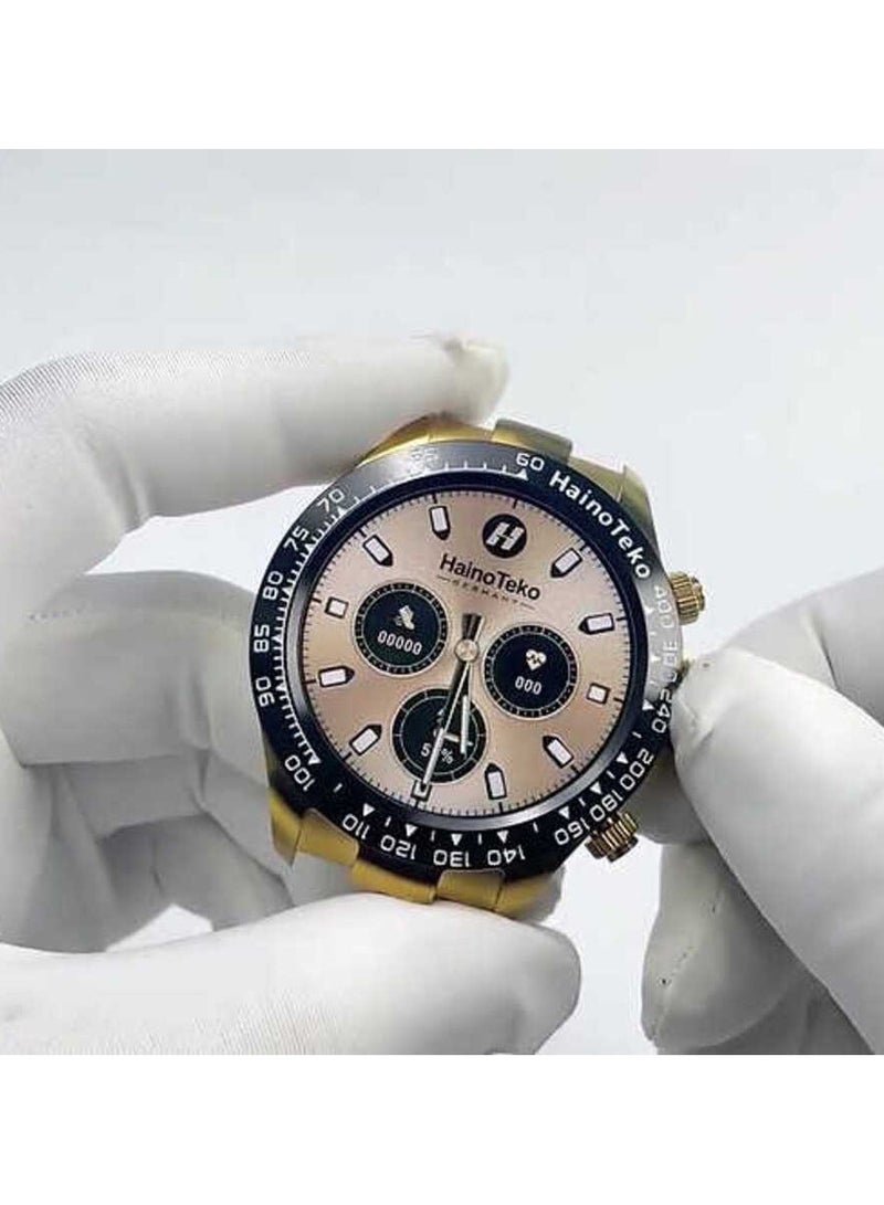 Haino Teko Germany RW 26 Round Smartwatch with stylish King Bracelet and wireless charger for mens - Image 4