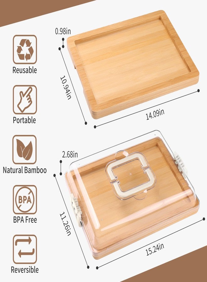 CAWIU Charcuterie Board with Lid and Handle - Portable Travel Design Bamboo Cheese Board Set with 4 Cheese Tools, Gift for Housewarming, Weddings, Picnics (1 Compartment, White) - Image 5