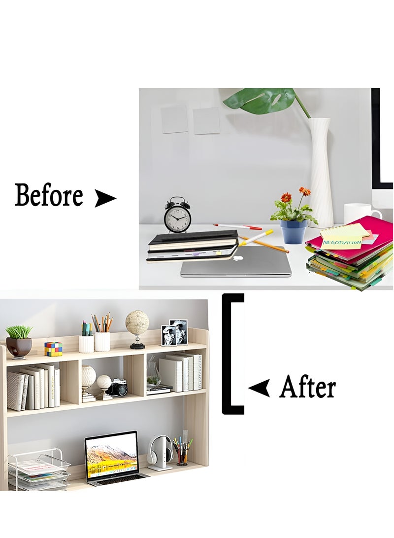 ZUIHAO Computer Desk with Bookrack Home Office Desk Study Table with Bookshelf 120 L 60 W 141.5 H cm - Image 3
