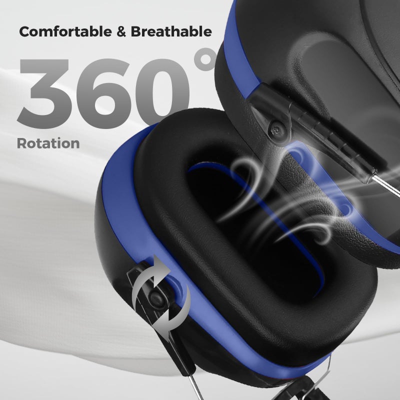 ProCase Noise Reduction Ear Muffs, Sound Proof Ear Protection, NRR 28dB Noise Cancelling Headphones for Adults Kids Autism, Hearing Protection for Mowing -Blue - Image 4