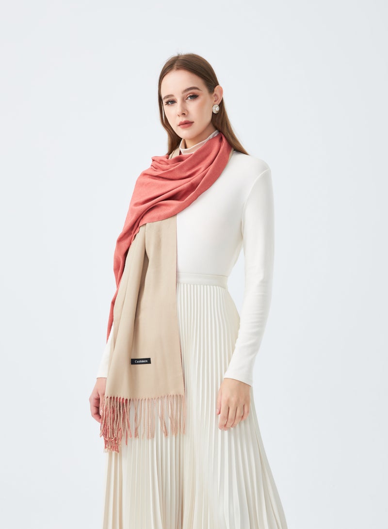 Sky cashmere Two-Tone Reversible Cashmere Shawl  - Image 2