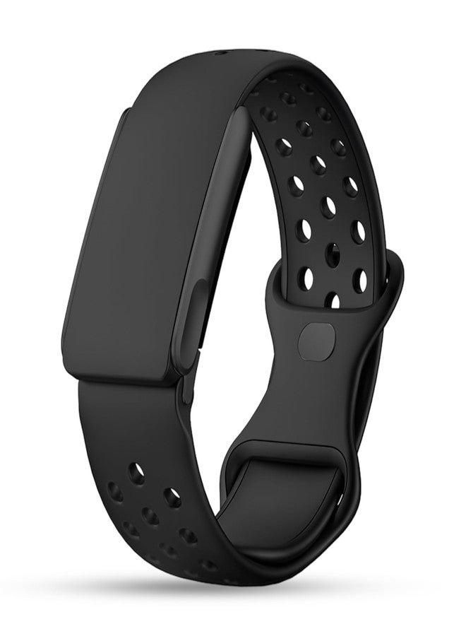 DADO Whoop 5.0 Compatible Silicone Strap – Adjustable Sport-Inspired Band, Breathable & Lightweight Replacement Wristband for Men & Women (All Black, Life/MG) - Image 1