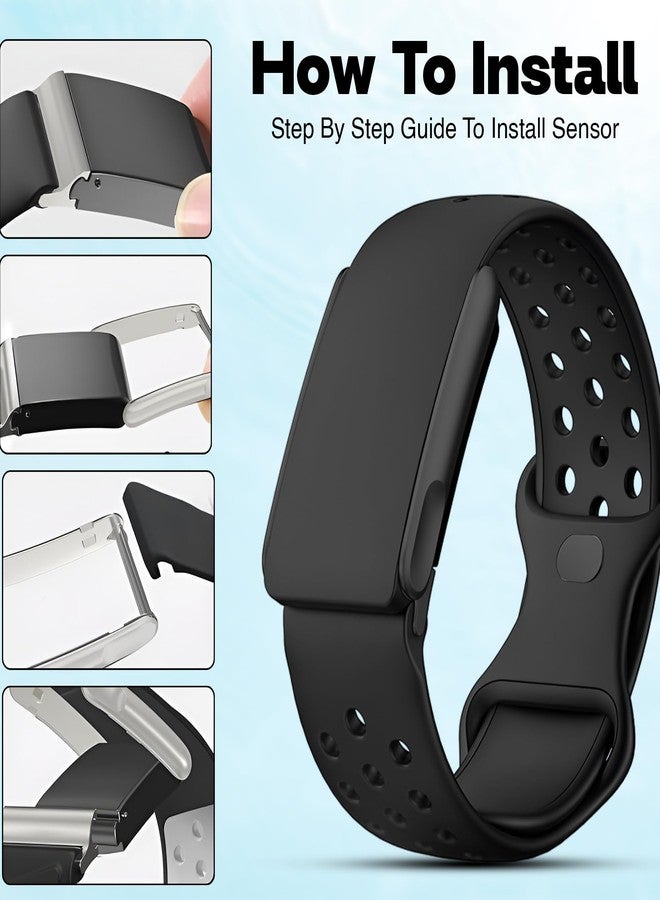 DADO Whoop 5.0 Compatible Silicone Strap – Adjustable Sport-Inspired Band, Breathable & Lightweight Replacement Wristband for Men & Women (All Black, Life/MG) - Image 4