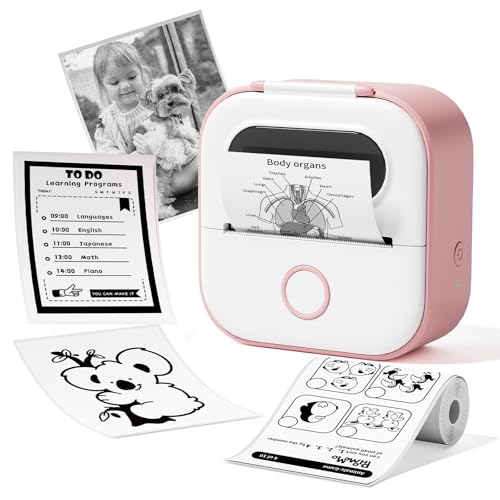 Ponek Sticker Printer Machine, Print Pods Mini Maker with 1 Roll Paper, Mini Portable Sticker Maker Y02C, Bluetooth Inkless for Phone, Thermal Portable Machine for Journal, Note, Photos, Learning - Image 1