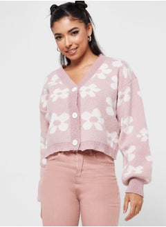 Floral Intarsia Cardigan