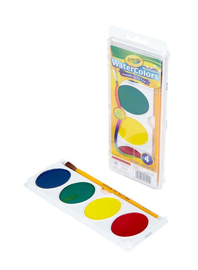 Crayola Jumbo Washable Watercolors  And Brush, Paint Set For Kids, 4 Count - Image 1