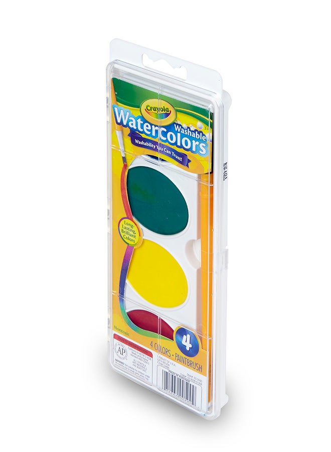 Crayola Jumbo Washable Watercolors  And Brush, Paint Set For Kids, 4 Count - Image 4