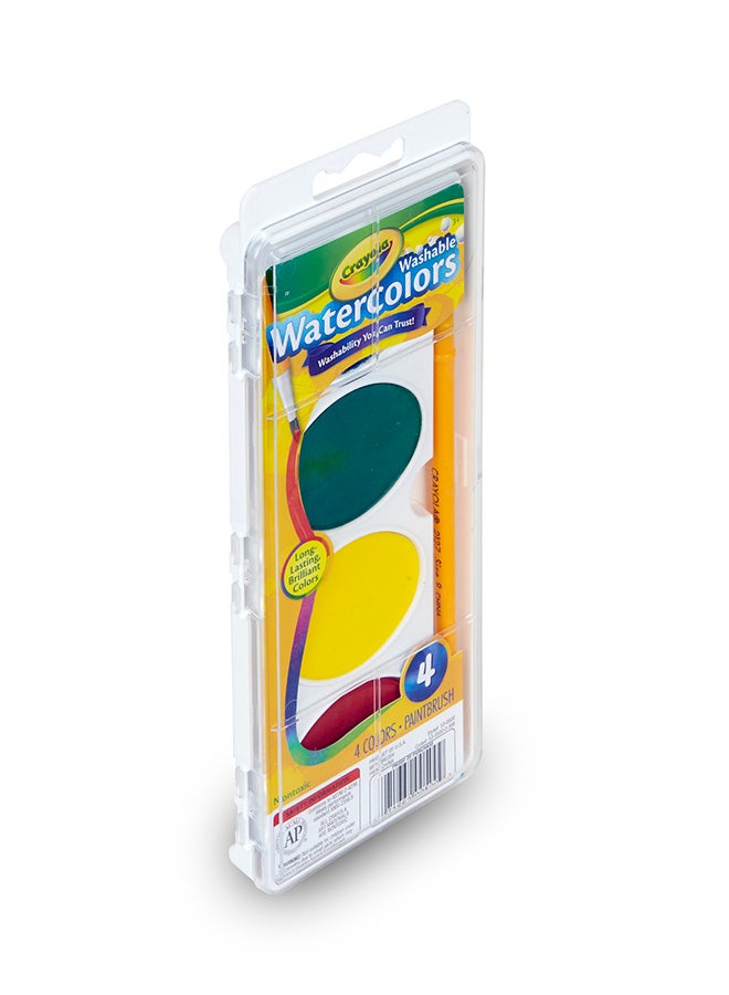 Crayola Jumbo Washable Watercolors  And Brush, Paint Set For Kids, 4 Count - Image 3