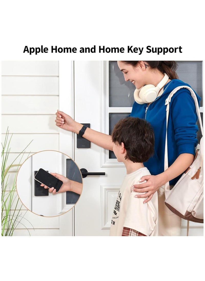 Aqara - Smart Lock U50,Keyless Entry Door Lock with Apple Home Key,App Remote Control, Support Apple HomeKit,Matter,Google Home,Alexa, IFTTT,Global version-Black - Image 1