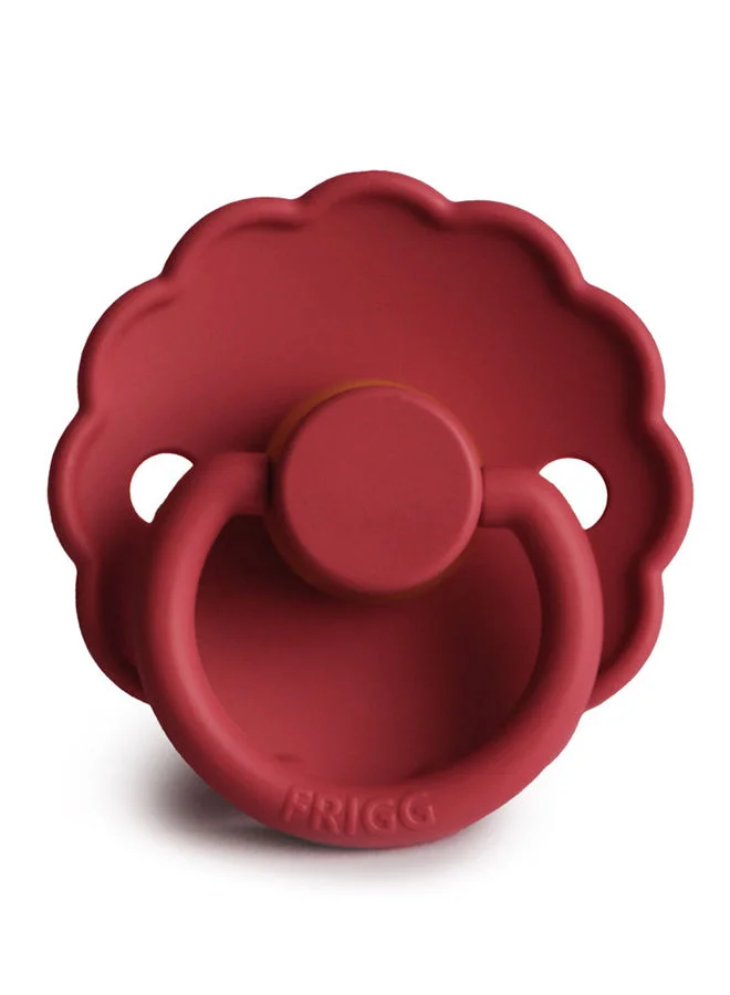 FRIGG Daisy Latex Baby Pacifier, 6-18 Months, Size 2, Pack of 1 - Scarlet
