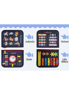unikbebe 8-in-1 Multifunctional Busy Board Montessori Toy, Educational Sensory Activity Board, Felt Busy Book for Quiet Play, Portable Travel Toy for Toddler Fine Motor Skills, Interactive Learning & Early Development, Ideal for Kids Ages 2+  - Image 4