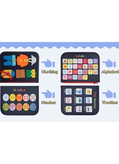 unikbebe 8-in-1 Multifunctional Busy Board Montessori Toy, Educational Sensory Activity Board, Felt Busy Book for Quiet Play, Portable Travel Toy for Toddler Fine Motor Skills, Interactive Learning & Early Development, Ideal for Kids Ages 2+  - Image 3