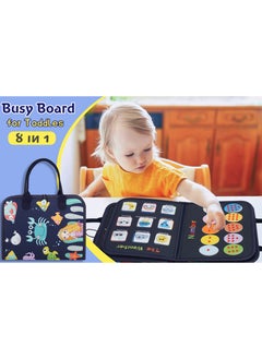 unikbebe 8-in-1 Multifunctional Busy Board Montessori Toy, Educational Sensory Activity Board, Felt Busy Book for Quiet Play, Portable Travel Toy for Toddler Fine Motor Skills, Interactive Learning & Early Development, Ideal for Kids Ages 2+  - Image 2