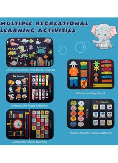 unikbebe 8-in-1 Multifunctional Busy Board Montessori Toy, Educational Sensory Activity Board, Felt Busy Book for Quiet Play, Portable Travel Toy for Toddler Fine Motor Skills, Interactive Learning & Early Development, Ideal for Kids Ages 2+  - Image 5