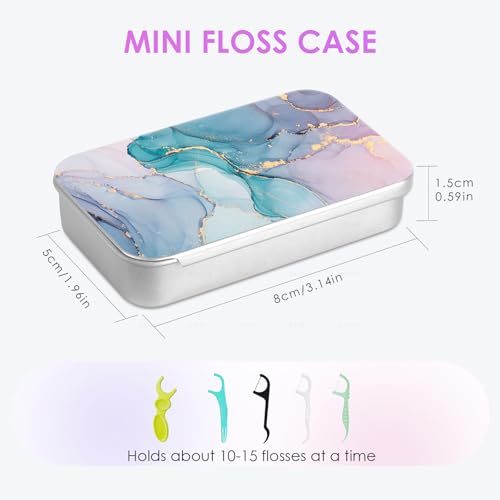 Gerkia 2Pack Travel Floss Picks Case, Refillable Portable Floss Pick Holder and Dispenser, Small Tin Box Containers. - Image 2