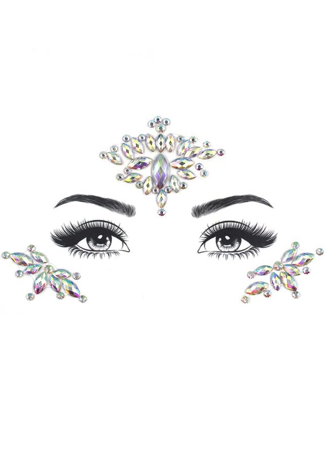 Luminous Mermaid Princess Face Gems Crystal Sticker - Image 1