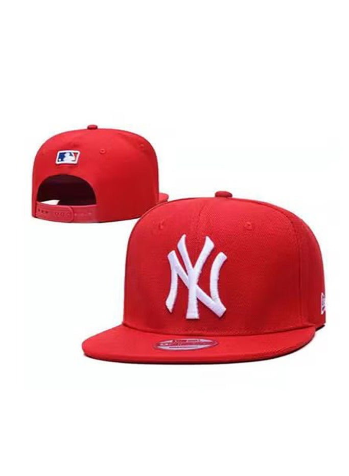 NEW ERA قبعة بيسبول مسطحة الحافة نيو يورك يانكيز الجديدة باللون الأحمر الكلاسيكي