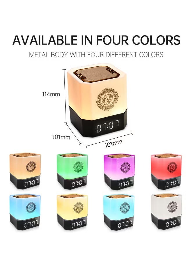 Equantu QB303 Portable Quran Speaker with Remote Control and APP Control, Multicolor Changing Azan Bluetooth Speaker, Night Light MP3 Music Player, 16 Reciters and 16 Translations With Digital Time Display - Image 3