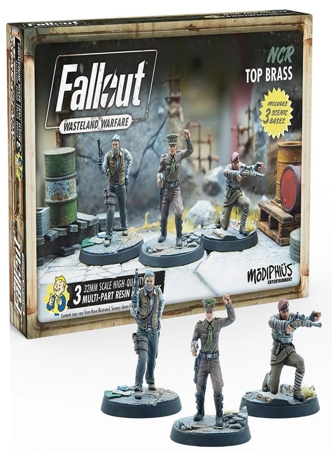Modiphius Entertainment Fallout Wasteland Warfare: NCR Top Brass - 3 Figure Set, RPG - Image 1