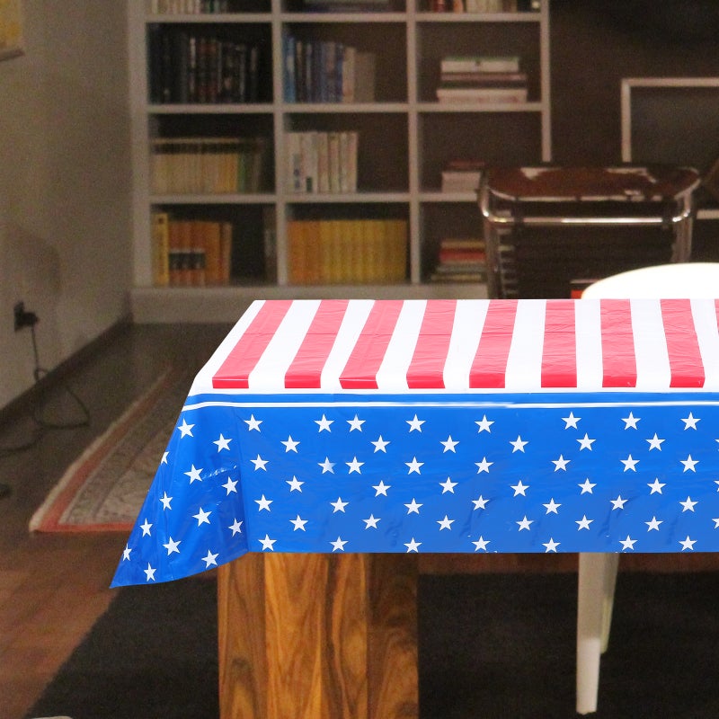 2pcs Patriotic Memorial Day Tablecloth Independence Day Tablecloth 4th of July Table Cover - Image 5