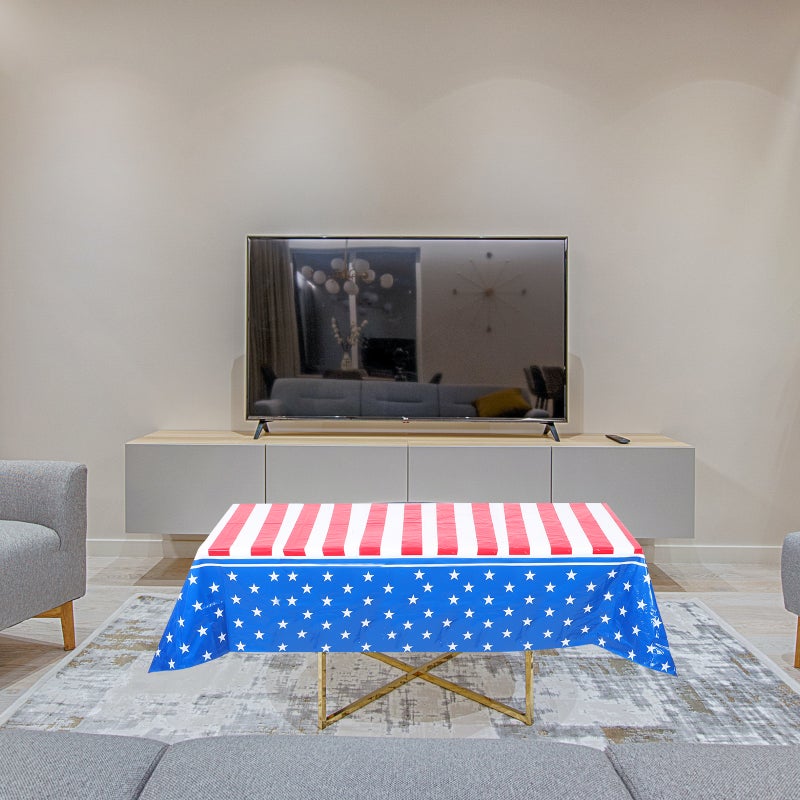 2pcs Patriotic Memorial Day Tablecloth Independence Day Tablecloth 4th of July Table Cover - Image 3
