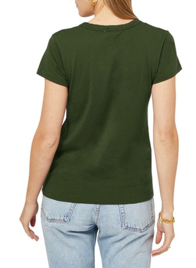 Nileton Regular Fit Cotton T-Shirt - Dark Green - For Women  - Image 2