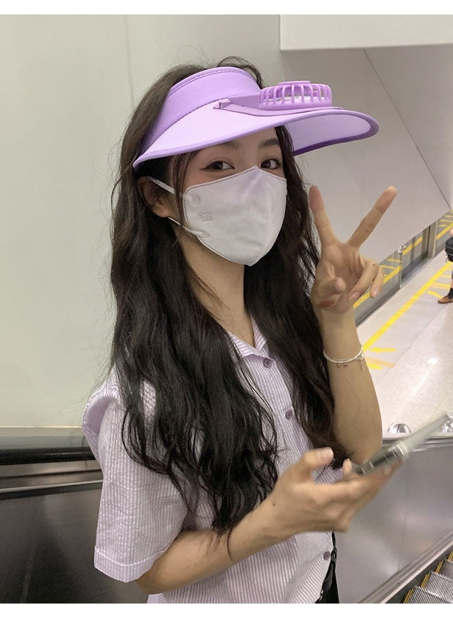 زفيف قبعات Sun Visor مع مروحة ، wvisor مع مروحة مدمجة 2 في 1 Fan Visor Hat قبعة التبريد في الهواء الطلق قبعة مروحة محمولة القبعة قابلة للتعديل مع مروحة الحكم الشمس مع 3 أوضاع مؤقت للنساء UPF 50+ - Image 3