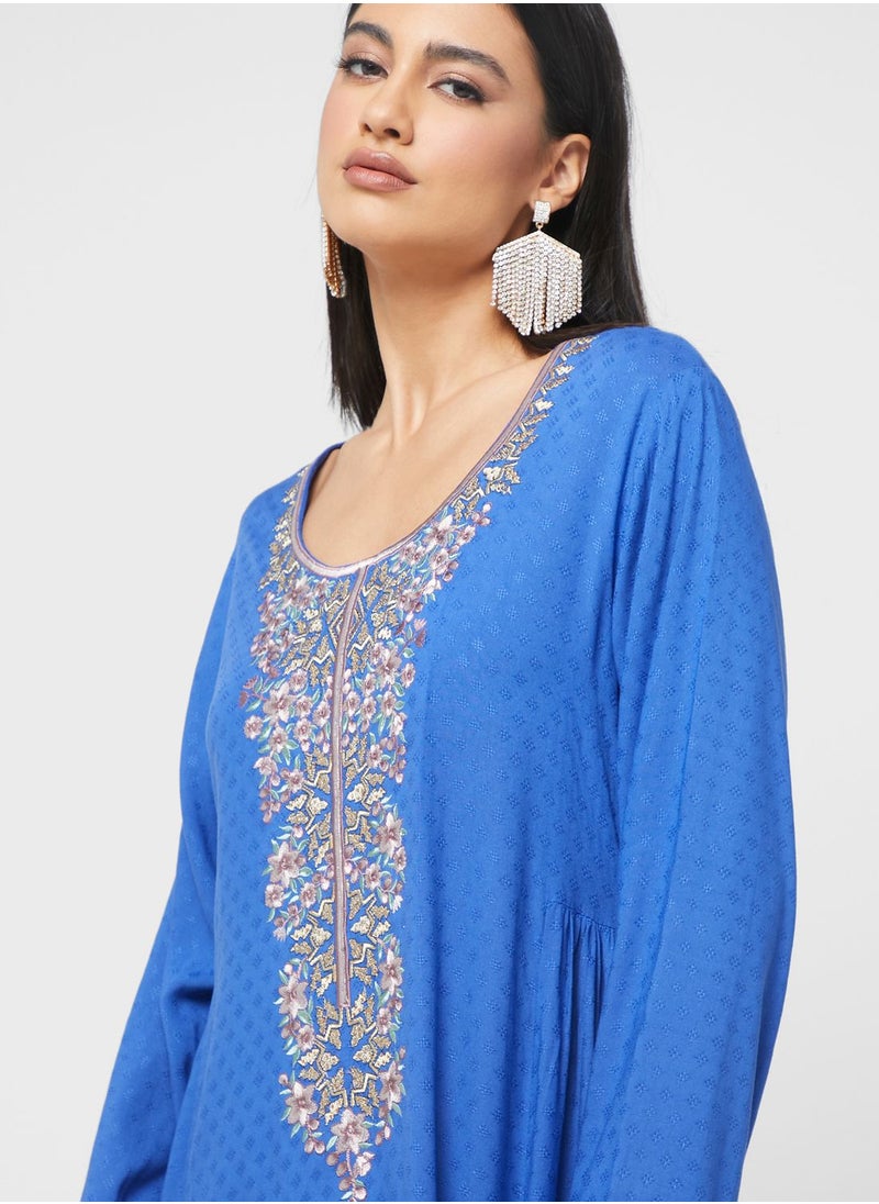 KASHKHA - Embroidered Knitted Jalabiya - Image 1