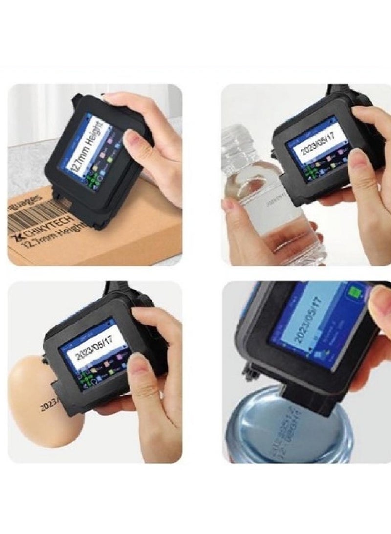 Mini HD Inkjet Printer, Editable Handheld Inkjet Printer, Solvent-Based Quick-Drying Ink, Supports 26 Languages, HD Color Screen, Touchscreen Operation, Used For Date Labels/Barcodes/Text/Numbers/Nmages - Image 3