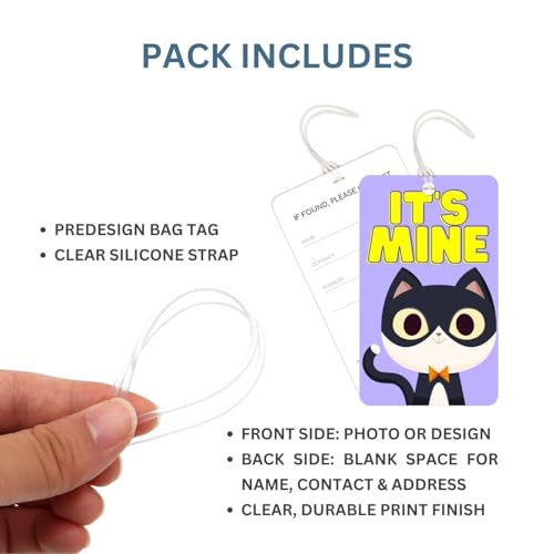 Brandian 01 Qty PVC Luggage Tags & Bag Tags for Suitcases – Ultra Light Travel Tag, with Silicon Strap (Multicolour) - Image 4