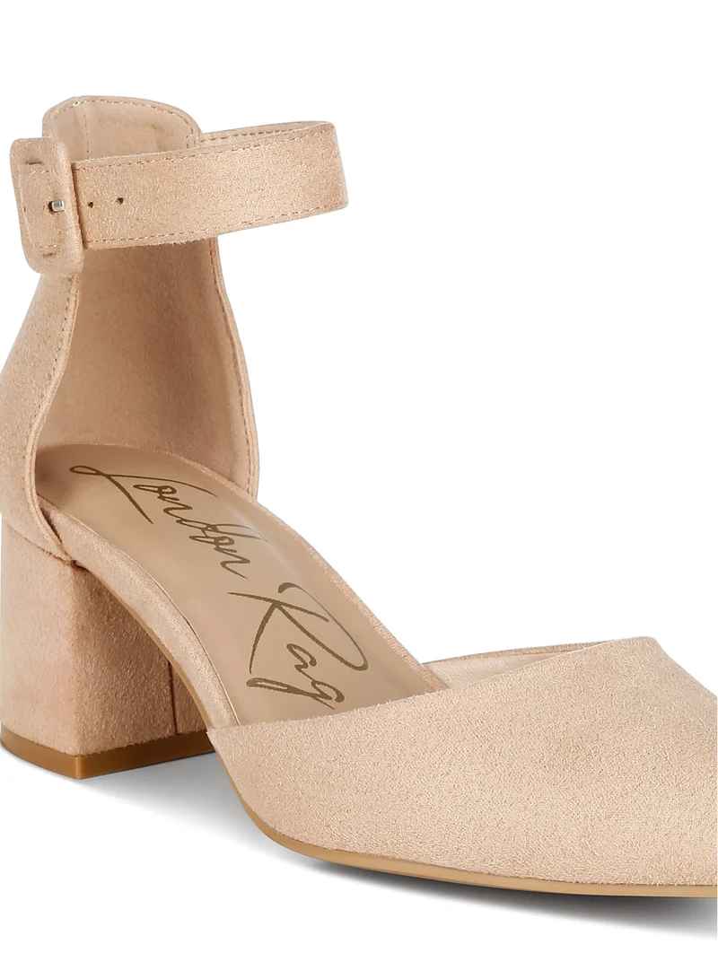 London Rag Mid Heeled Casual Sandals in Beige