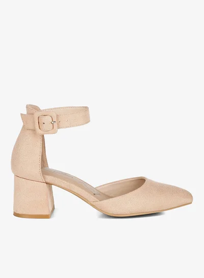 London Rag Mid Heeled Casual Sandals in Beige