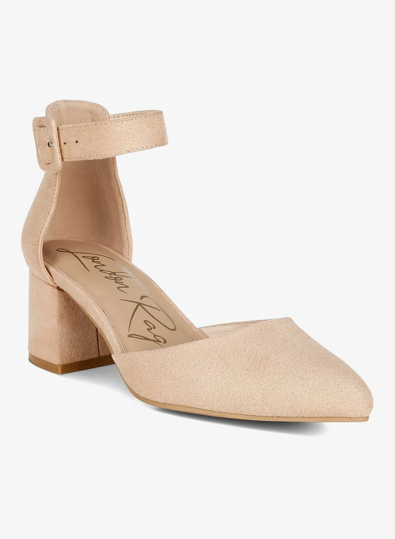 London Rag Mid Heeled Casual Sandals in Beige