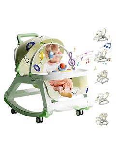 Gonice 5-In-1 Baby Rocking Chair With Removable Musical Toy Bar, Safety Belt, Adjustable Back Disk Shading Shed, 0 - 36 Months  - Image 1