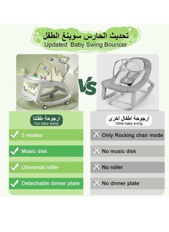Gonice 5-In-1 Baby Rocking Chair With Removable Musical Toy Bar, Safety Belt, Adjustable Back Disk Shading Shed, 0 - 36 Months  - Image 3