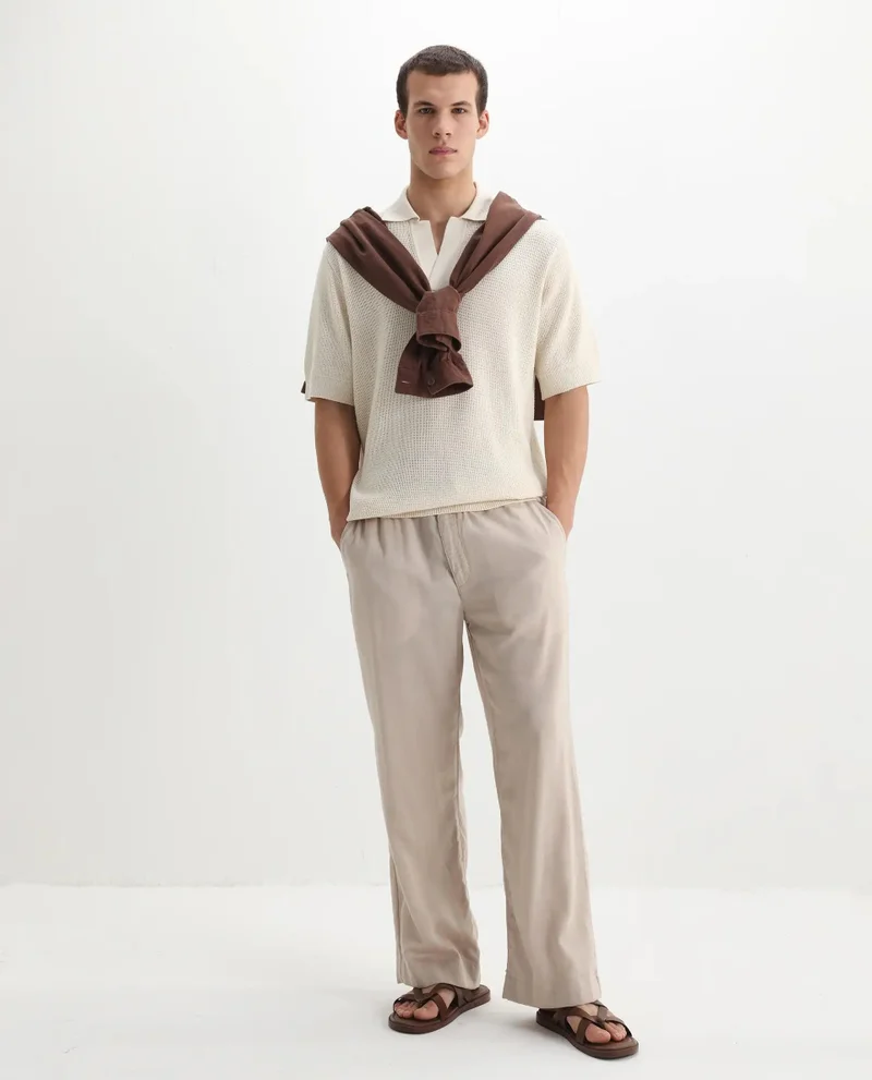 Rare Rabbit Men's Flat Knit Textured Polo