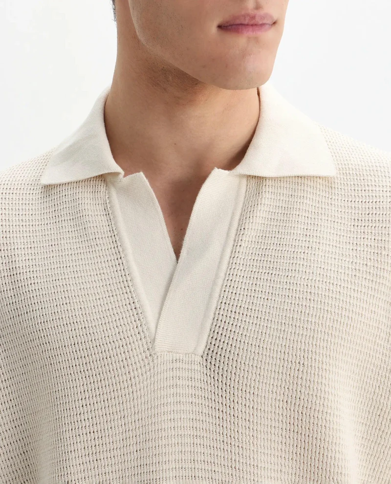 Rare Rabbit Men's Flat Knit Textured Polo