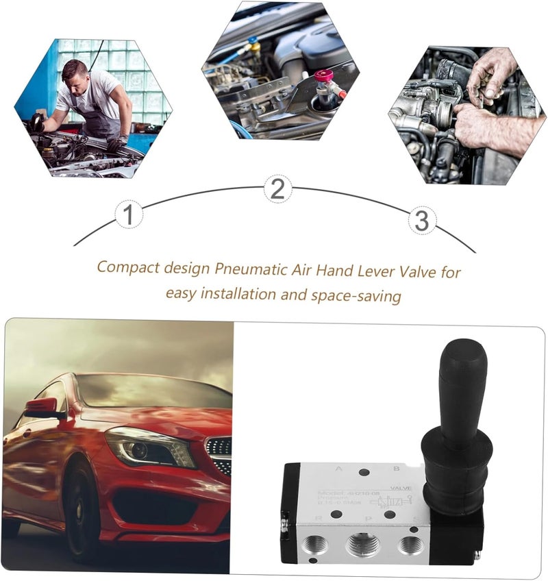 VOSAREA Pneumatic Hand Lever Control Valve Manual Operation for Air Cylinder and Mechanical Equipment - Image 3