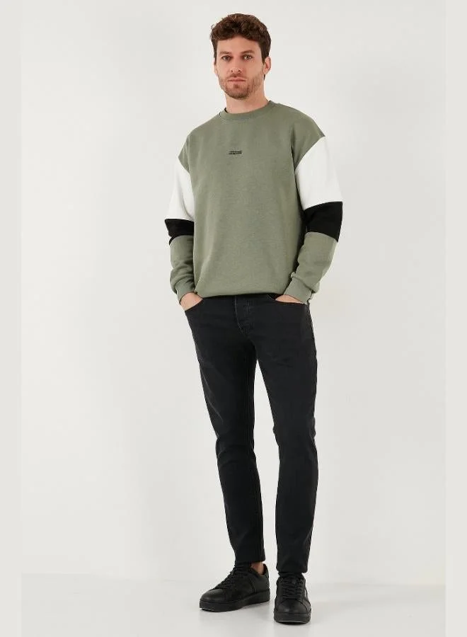 Buratti Buratti Cotton Relaxed Fit Crew Neck Raised Color Block Sweat Men's SWEAT 5905298T